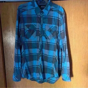 Buckle Black Men’s Plaid Woven Button down shirt L